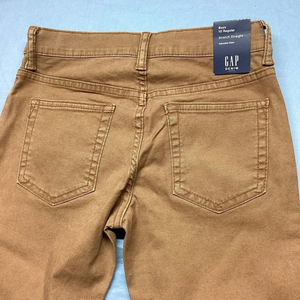 Boys Gap Denim Size 10 Regular Stretch Straight Khaki